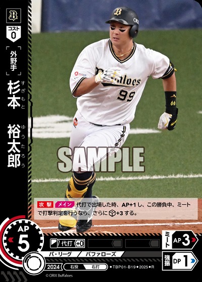 杉本 裕太郎(オリックス・バファローズ) 【TBP01-B19R】